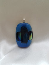 Load image into Gallery viewer, Shades of Blue - Dark Blue & Metallic on Blue Rectangular Pendant