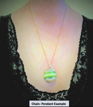 Load image into Gallery viewer, This is a delicate water ripple chain that gives your pendant an elegant look. We recommend these chains for our smaller pendants. Length is 50cm/19.7", width 0.18cm/0.07" made of stainless steel, plated. Your choice of 10 different colors/tones.