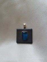 Load image into Gallery viewer, Square grey-blue pendant