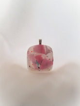 Load image into Gallery viewer, Pink and confetti square pendant