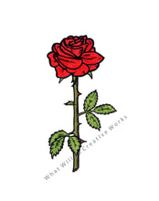 Load image into Gallery viewer, Simply elegant red rose 8x10 art print, white background. High quality, ready for framing.