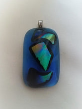 Load image into Gallery viewer, Shades of Blue - Metallic Pieces Rectangular Pendant