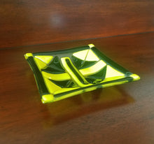 Load image into Gallery viewer, Beautiful hand-crafted decorative plate of a black and yellow design
