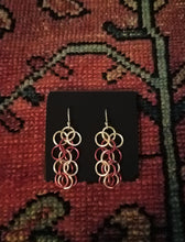 Load image into Gallery viewer, Chainmail earrings, silver-colored &amp; reddish-purple colored
