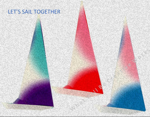 Digital download this 11x8.5" print of 3 origami sail boats and message, "Let's Sail Together." 