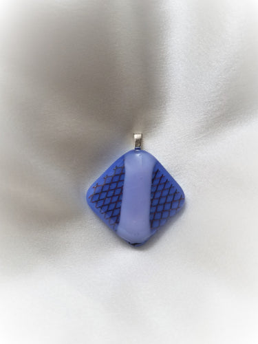 Square Diamond Shaped Blue Pendant